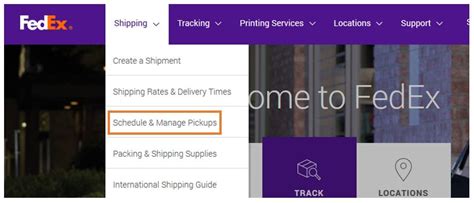 fedex com schedule a pickup